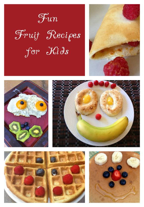Fun fruit recipes for kids Fruit and veggie fun for kids. Collection by NSPCC. Make eating fruits and vegetables more fun for your children! Here are our favourite ideas to get children to eat their five-a-day. Easy Recipes Fruit salad for kids See more. Food Crafts Kids Meals Toddler Snacks Funny Food Food Humor Cute Food Good Food Snack Recipes Baby Food Recipes.